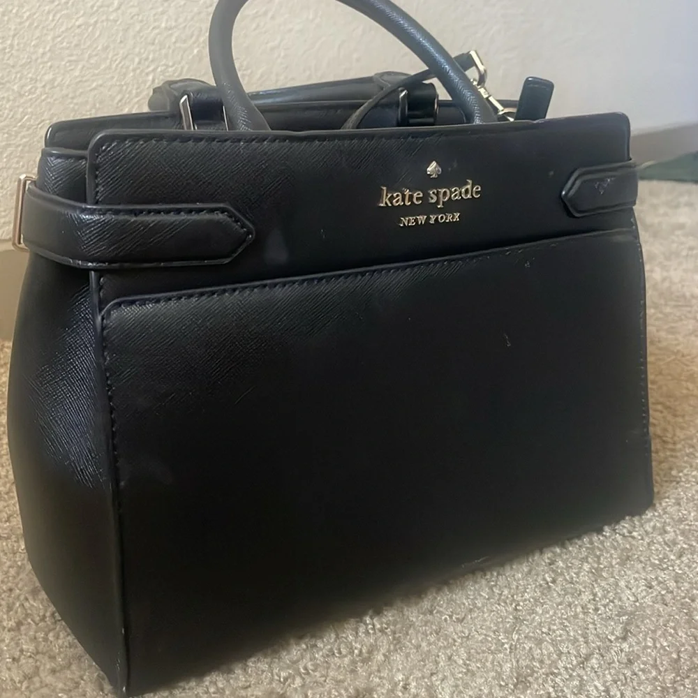 Kate Spade Black Crossbody Bag Madison Medium Satchel Bag - Picture 3 of 7